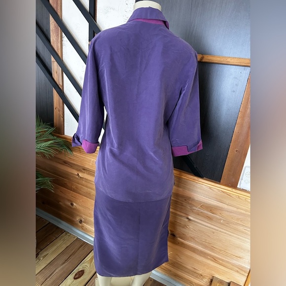 Jaclyn Smith Classic Purple Set - Size Blouse M size Skirt S  pre loved - Picture 5 of 5